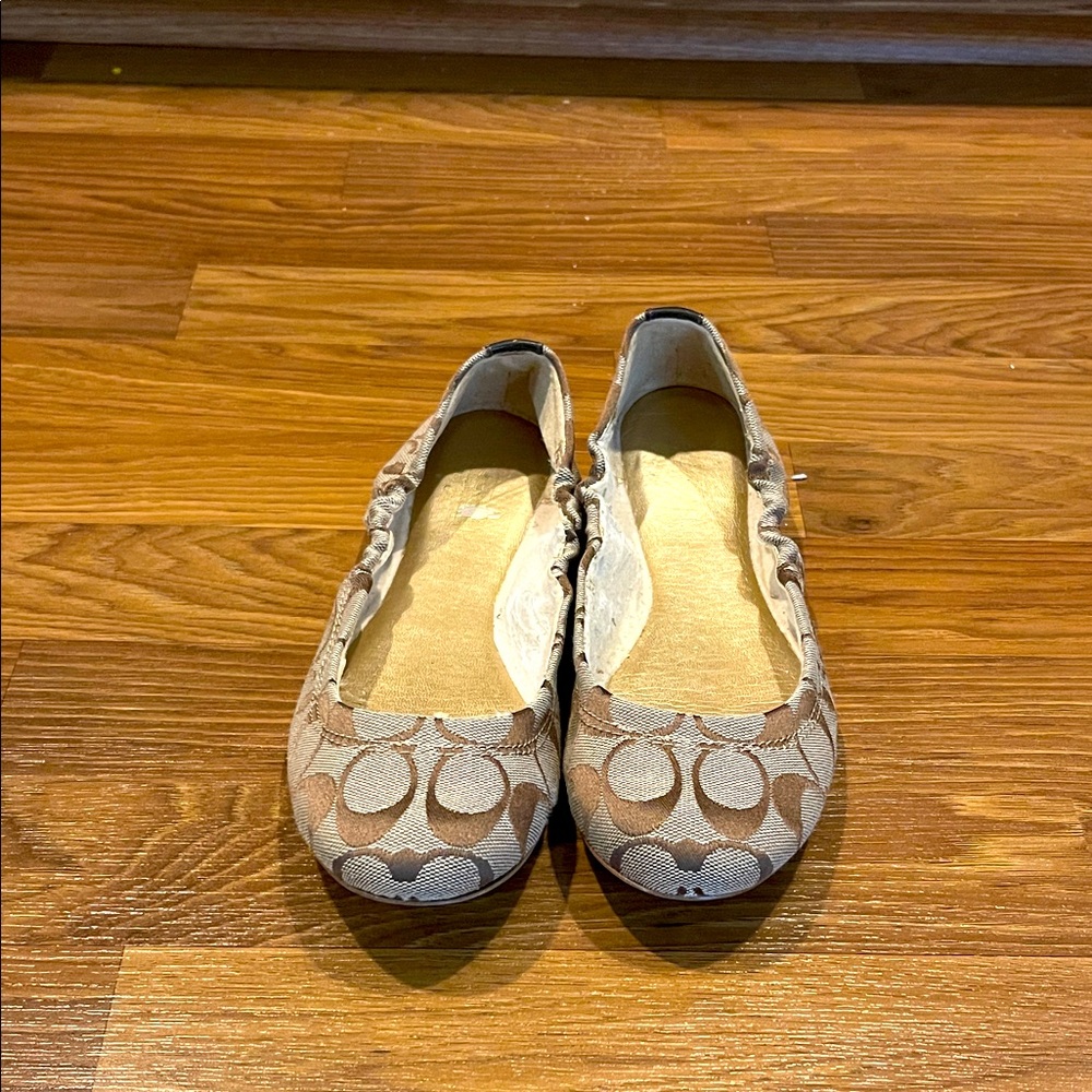 Coach Brown and Cream Flats